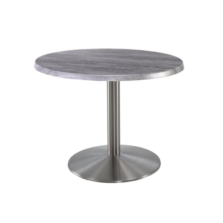 Holland Bar Stool Co 30" Tall OD214 Stainless Steel Table Base 22" Diameter 30" Diameter Greystone Top OD214-2230SSOD30RGryStn